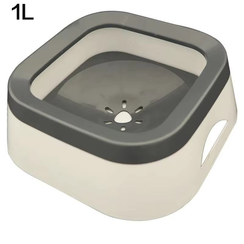 Pet Floating Water Bowl – 1.5L Anti-Spill Slow Drinking Feeder for Dogs & Cats
