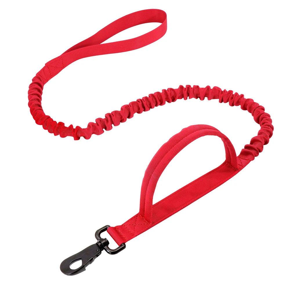 Military Tactical Dog Collar & Bungee Leash Set – Nylon Training Collar for Medium to Large Dogs