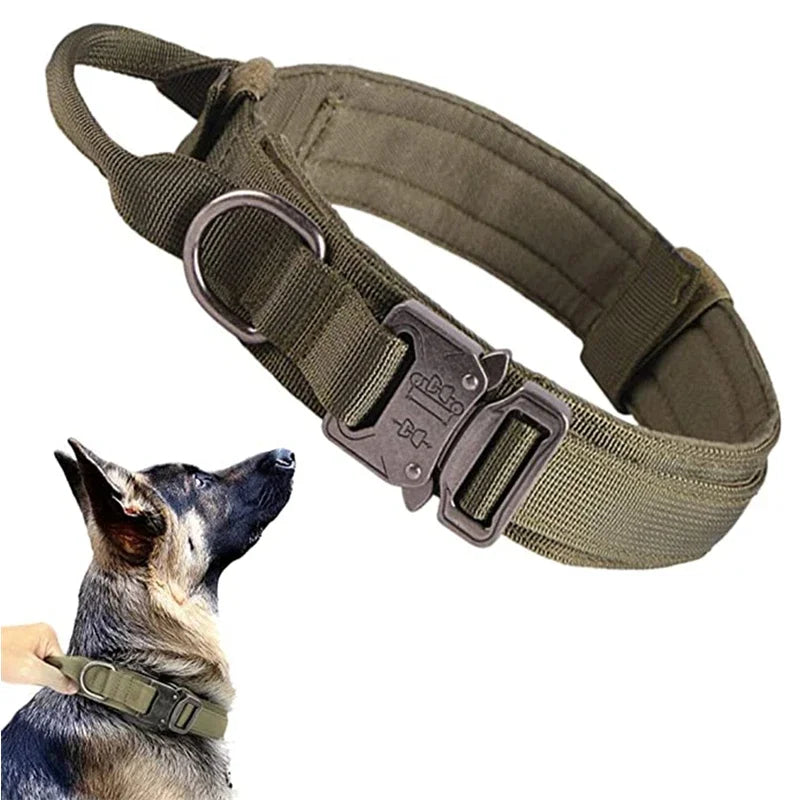 Tactical Dog Collar & Leash Set – Adjustable Military Collar for Medium to Large Dogs