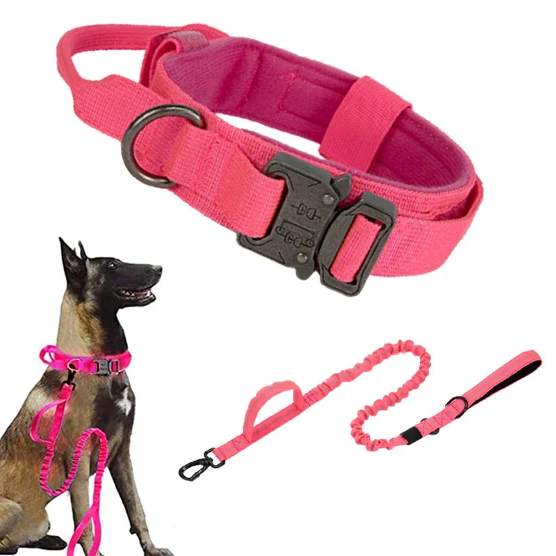 Tactical Dog Collar & Leash Set – Adjustable Military Collar for Medium to Large Dogs