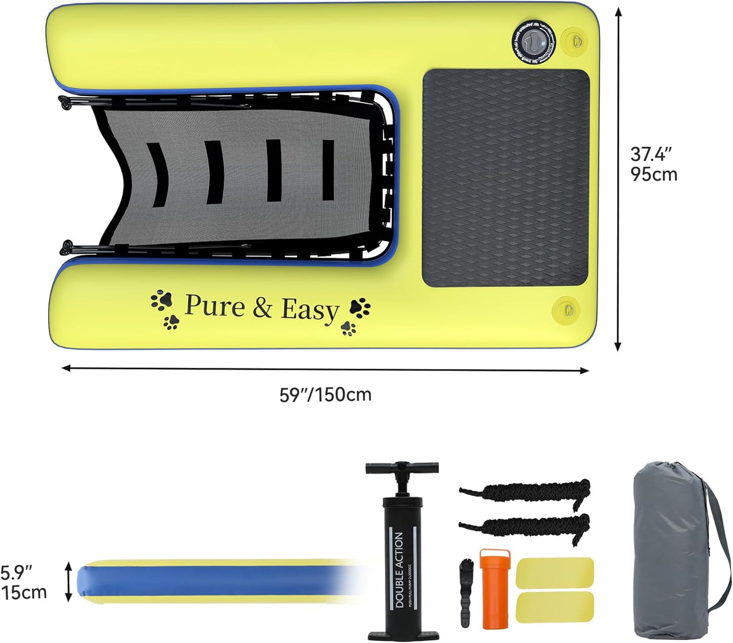Inflatable Dog Ramp for Boats & Docks – Non-Slip Floating Dog Ramp | Supports Pets Up to 165 lbs