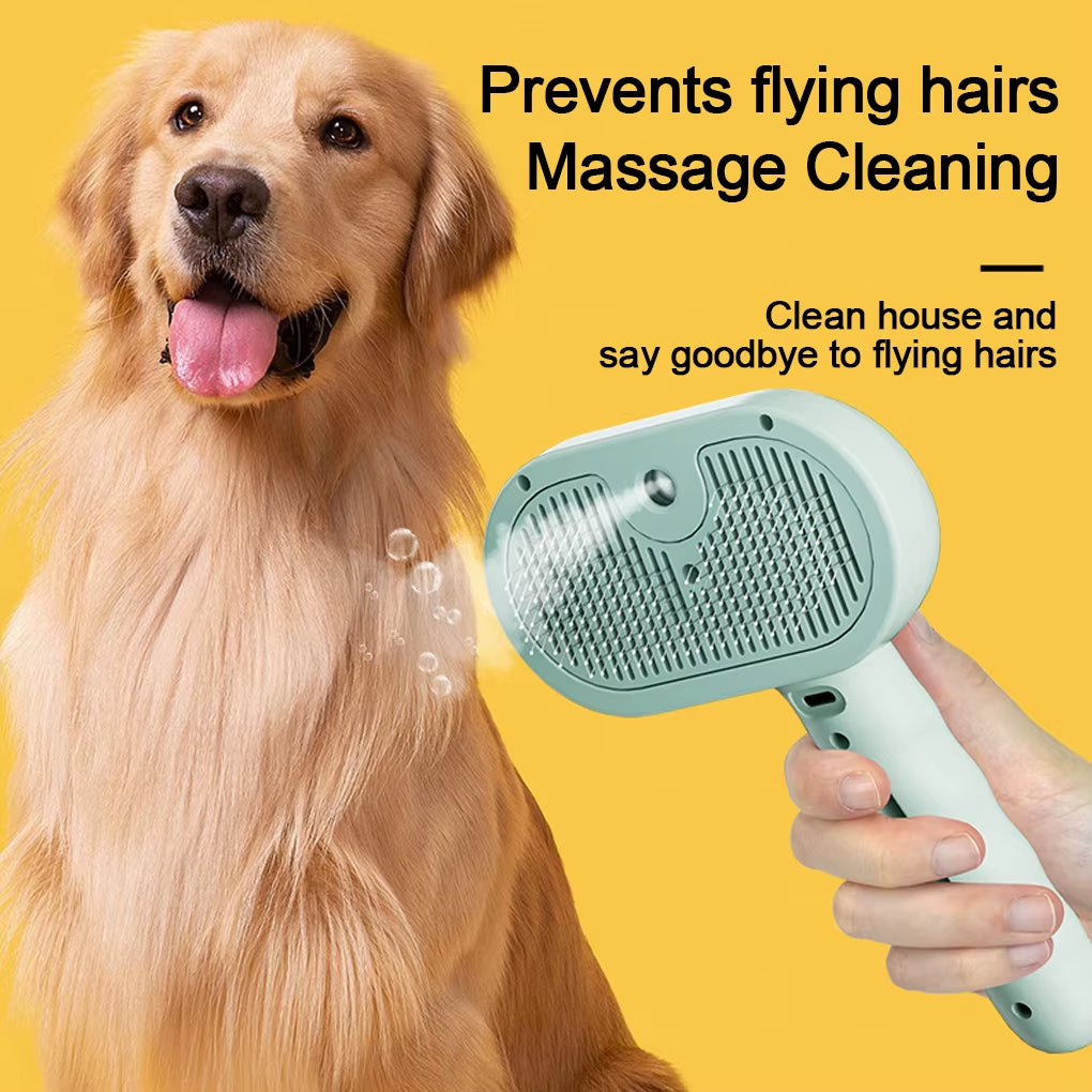 Steam Spray Dog Grooming Brush – Luxury Steam Brush for Dogs & Cats, Anti-Shedding
