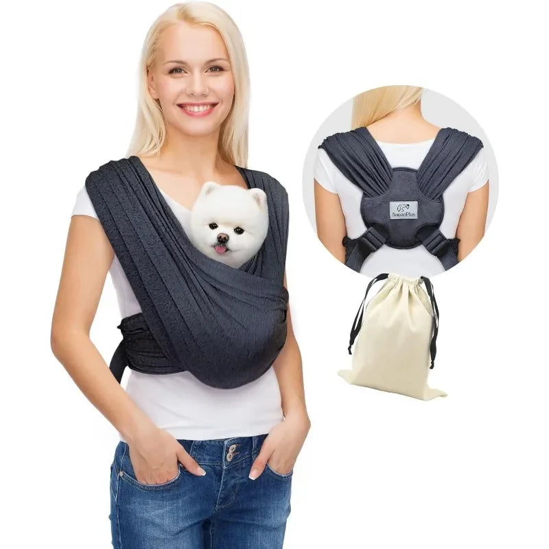 Dog Carrier for Small Dogs – Front Facing Sling Carrier for Hands-Free Travel | Adjustable Soft Cotton Pet Sling