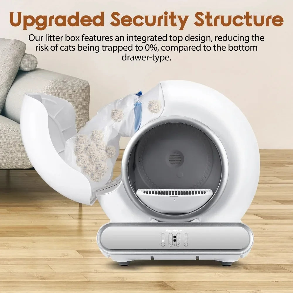 Self-Cleaning Cat Litter Box | Smart, Quiet, and Hands-Free | App-Controlled & Odor-Free