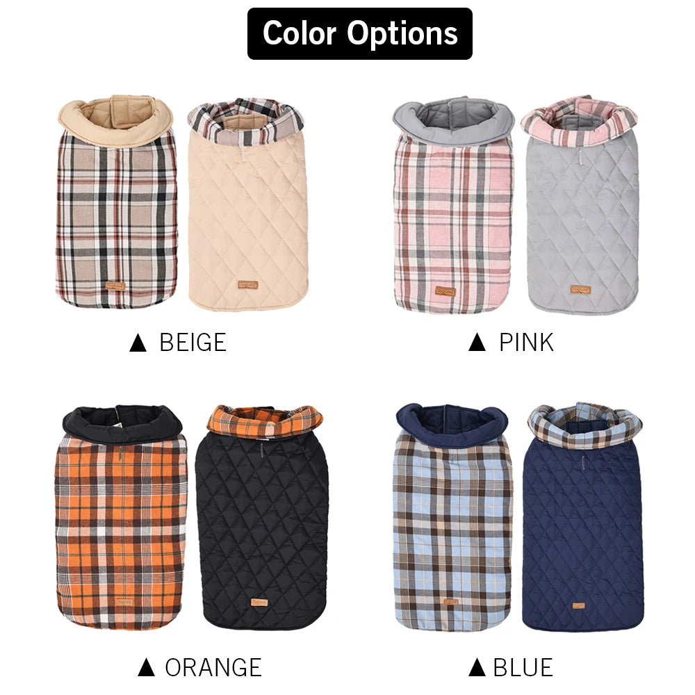 Reversible Waterproof Dog Winter Coat – Warm Pet Jacket for Small, Medium & Large Dogs | Waterproof, Fleece Lined