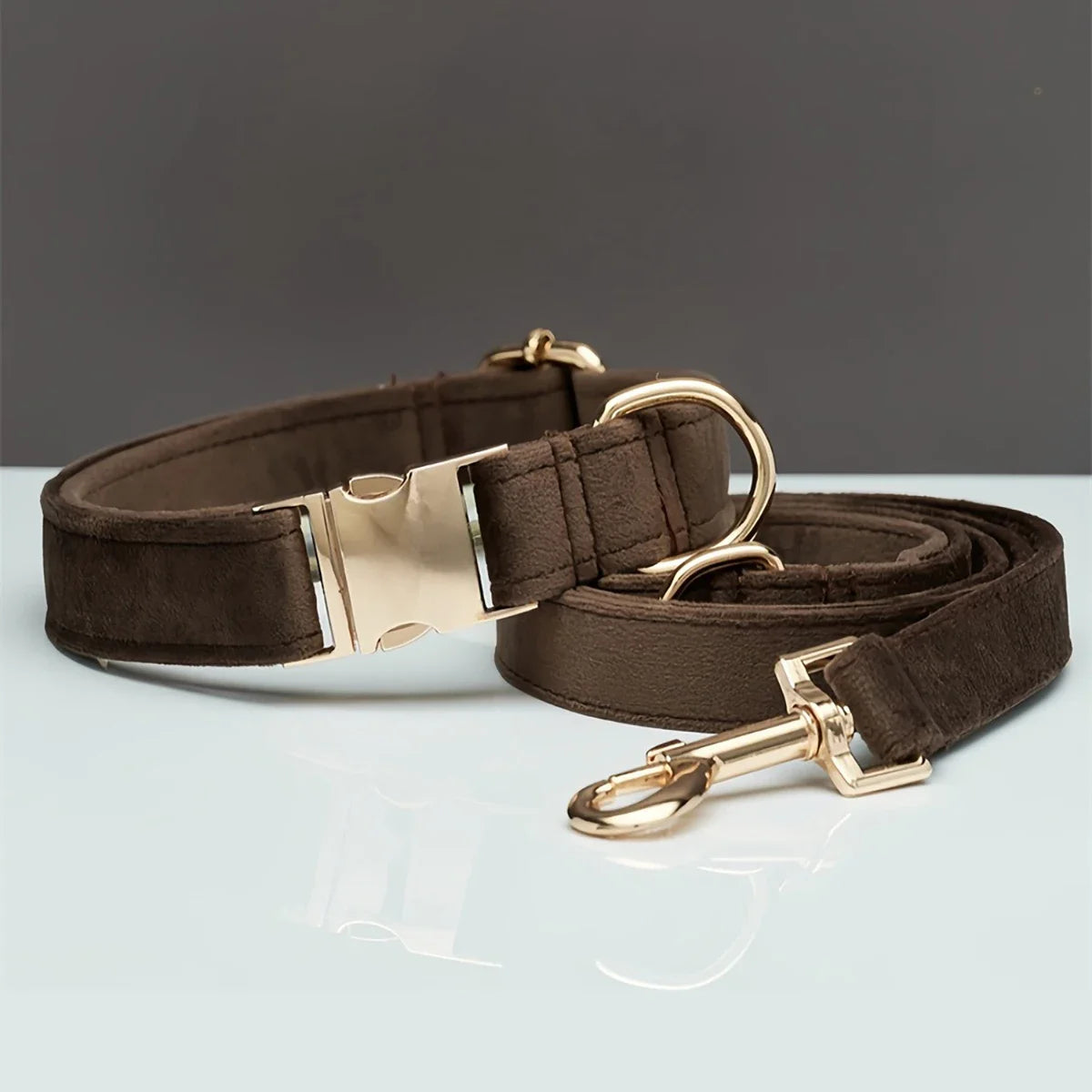 Plush Pet Collar & Leash Set – Soft, Durable Alloy Buckle for Dogs/Cats (XS to L Sizes)