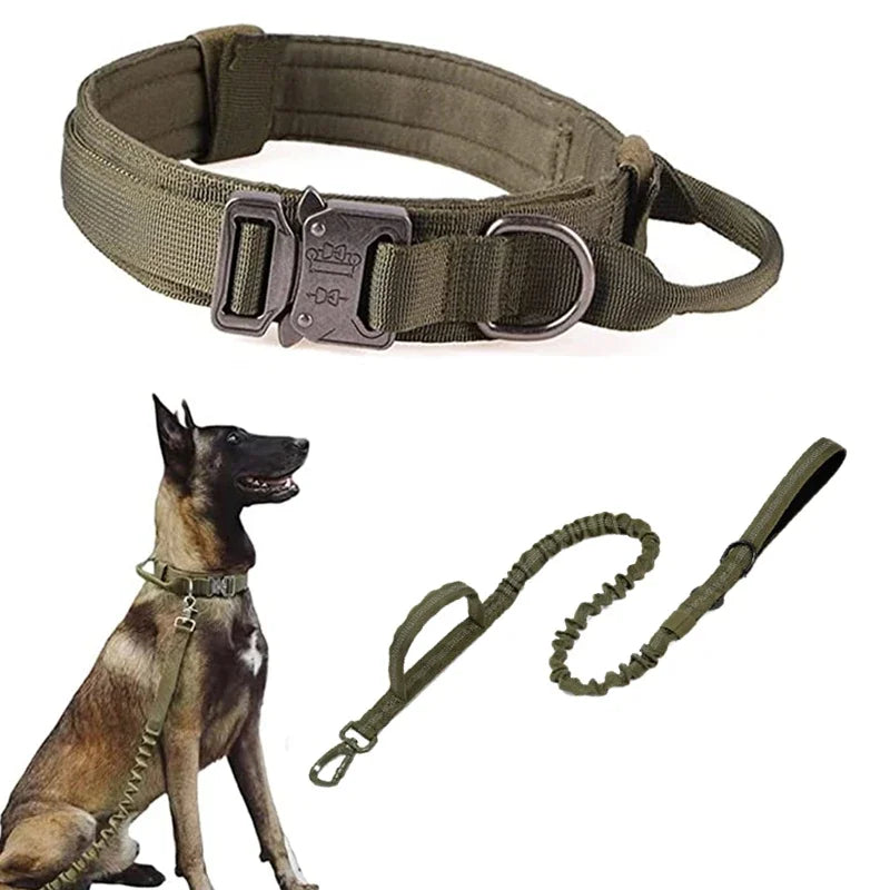 Tactical Dog Collar & Leash Set – Adjustable Military Collar for Medium to Large Dogs