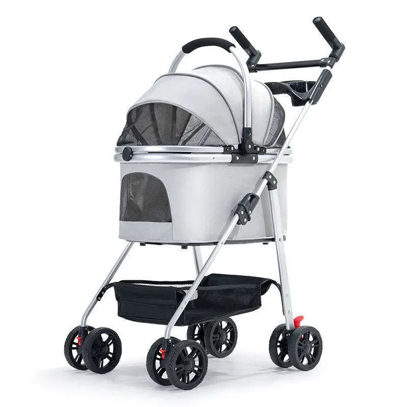 3-In-1 Pet Stroller – Foldable Carrier for Medium Dogs, Puppies & Cats