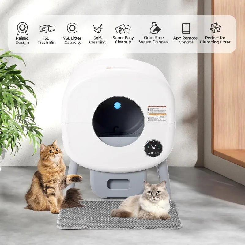 Self-Cleaning Litter Box for Cats | Automatic Waste Removal & Smart App Control