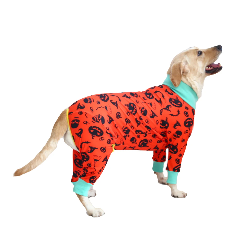 2024 New Halloween Prints Dog Bodysuit – Full-Body PJs for Large & Medium Dogs – Shedding Prevention & Licking Control