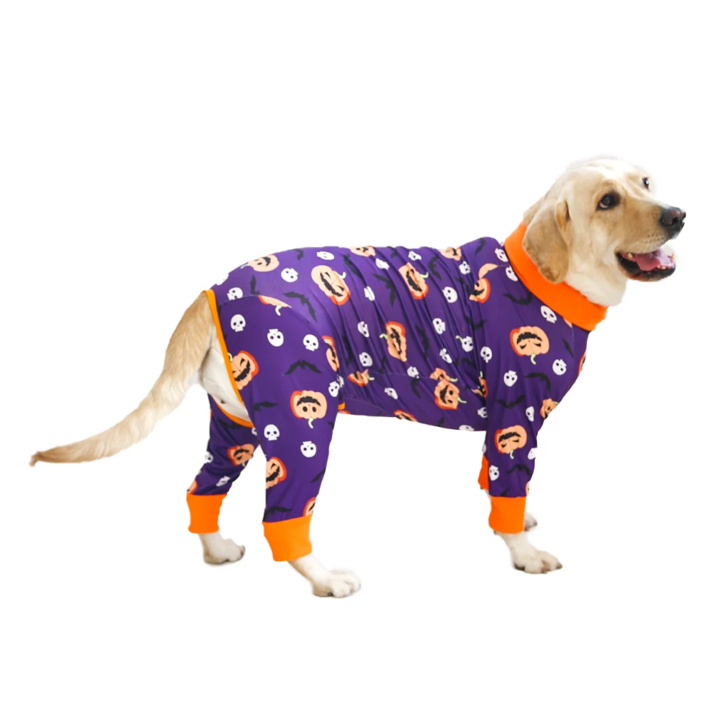 2024 New Halloween Prints Dog Bodysuit – Full-Body PJs for Large & Medium Dogs – Shedding Prevention & Licking Control