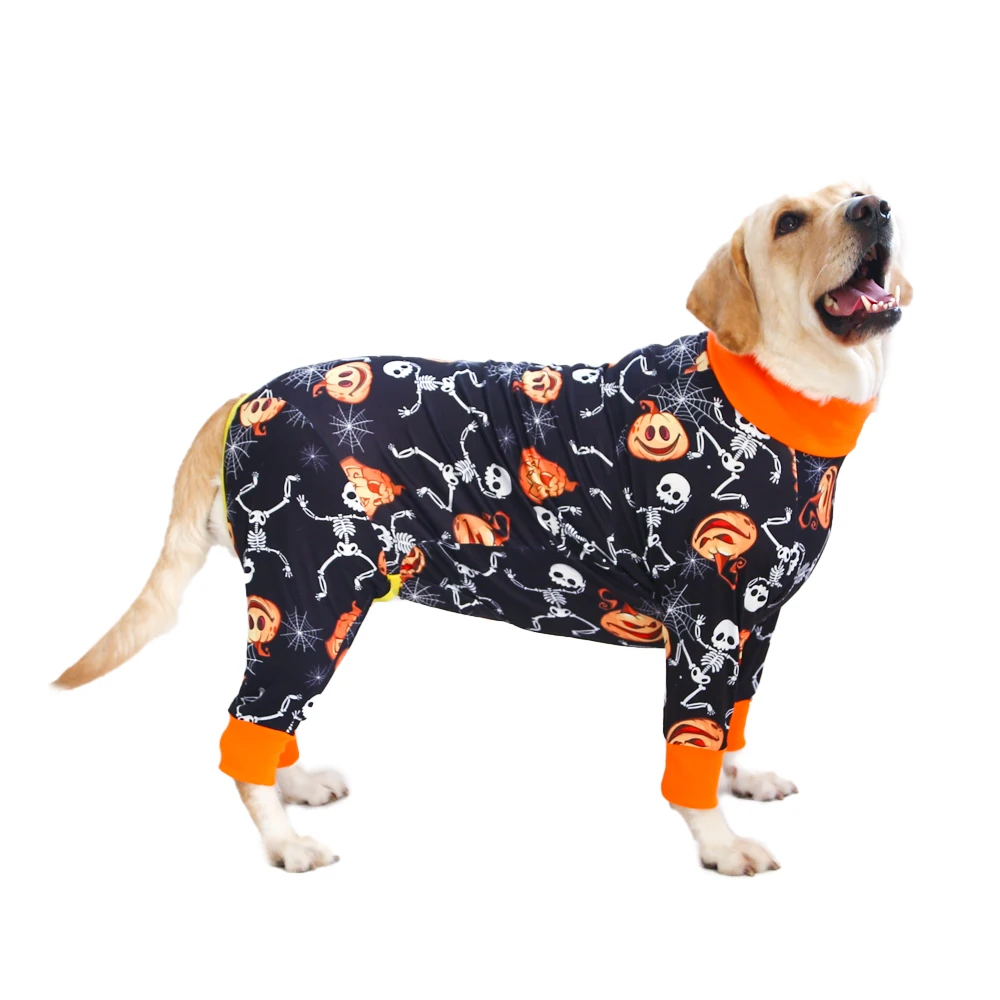 2024 New Halloween Prints Dog Bodysuit – Full-Body PJs for Large & Medium Dogs – Shedding Prevention & Licking Control