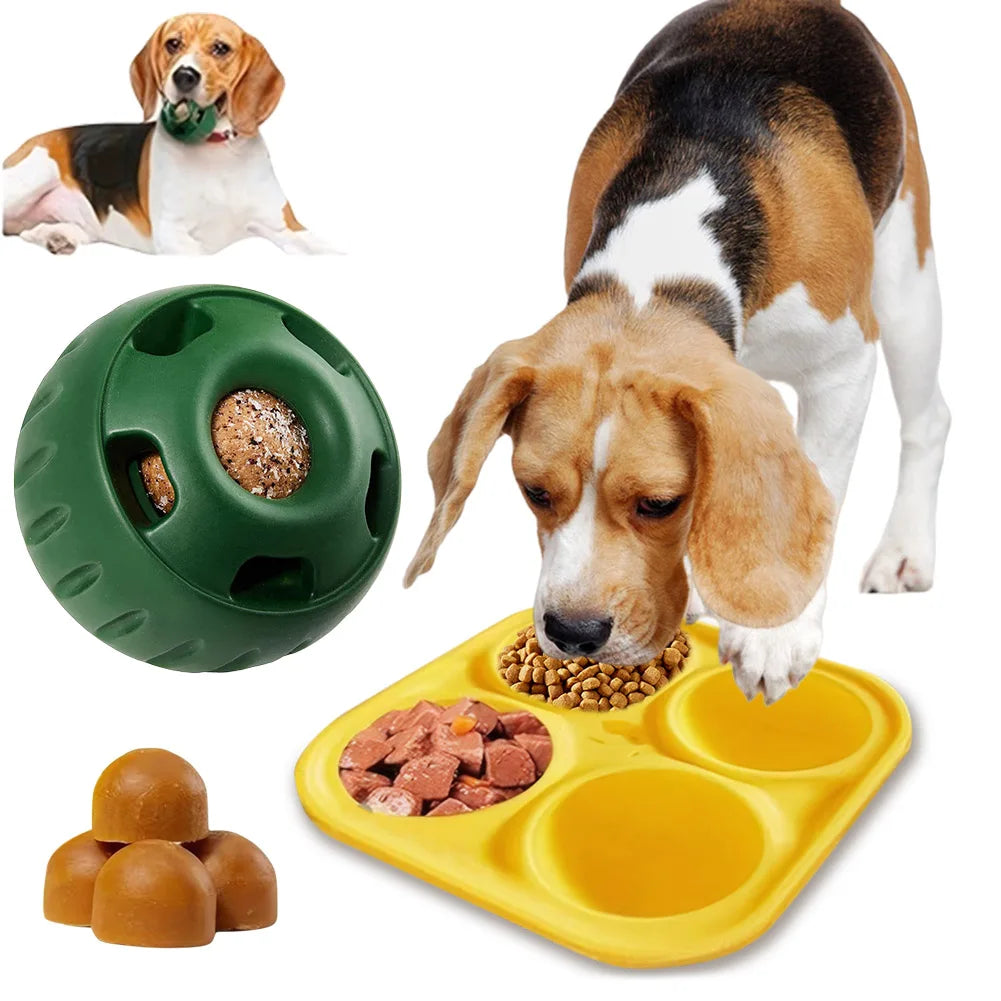Dog Slow Licking Feeder – Refillable Food Ball Toy, Frozen Food Tray for Dogs
