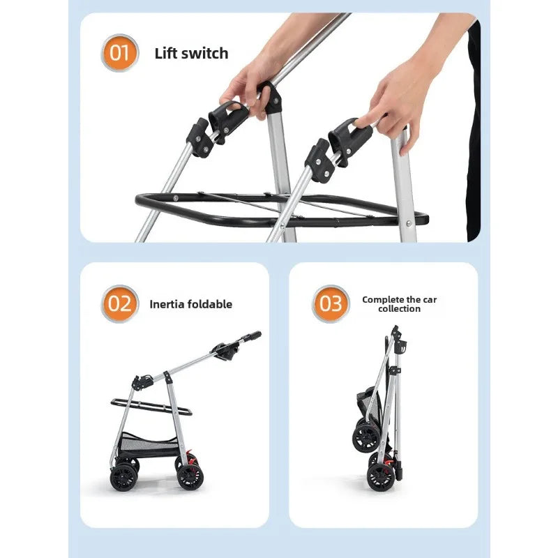 3-In-1 Pet Stroller – Foldable Carrier for Medium Dogs, Puppies & Cats