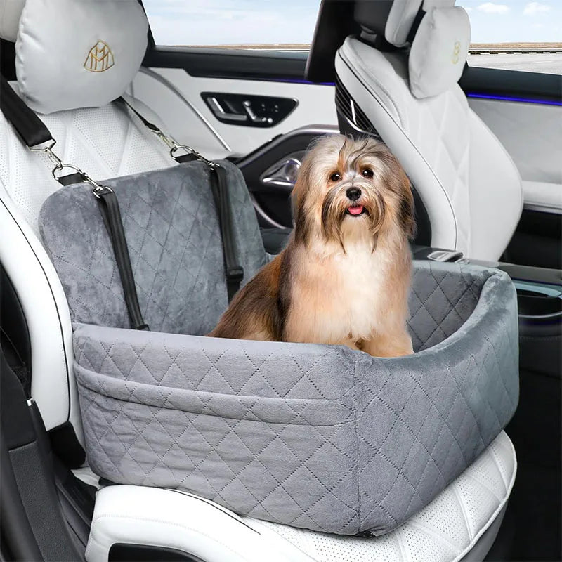 Car Dog Bed & Travel Mat – Front & Rear Safety Seat for Small Dogs & Cats Up to 20lbs