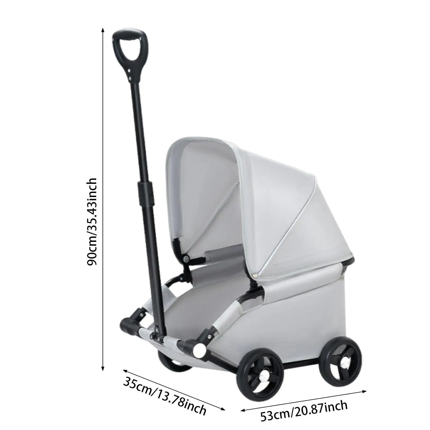 Portable Pet Stroller – 4 Wheels, Sun Protection for Dogs & Cats