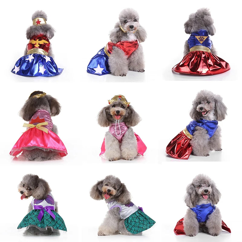 Pet Dog Halloween Dress – Super Claw Skirt Cosplay Costume for Small Dogs & Cats – Perfect for Parties