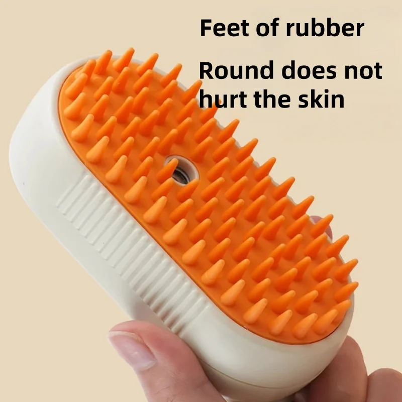 3-in-1 Pet Steam Spray Brush – Massaging, Cleaning & Hair Removal for Dogs & Cats, Rechargeable Silicone Grooming Tool