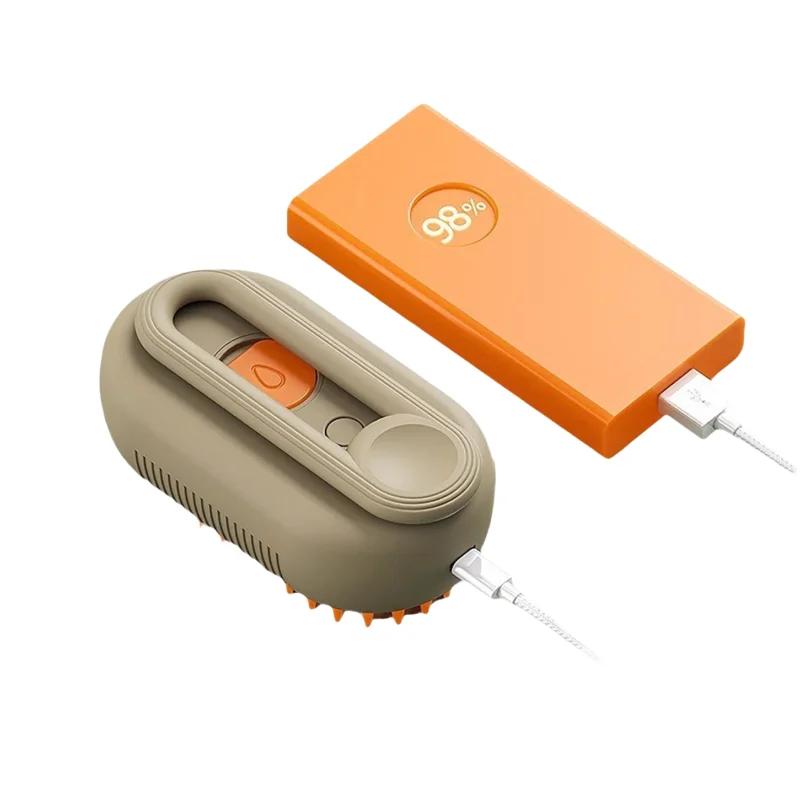 3-in-1 Pet Steam Spray Brush – Massaging, Cleaning & Hair Removal for Dogs & Cats, Rechargeable Silicone Grooming Tool