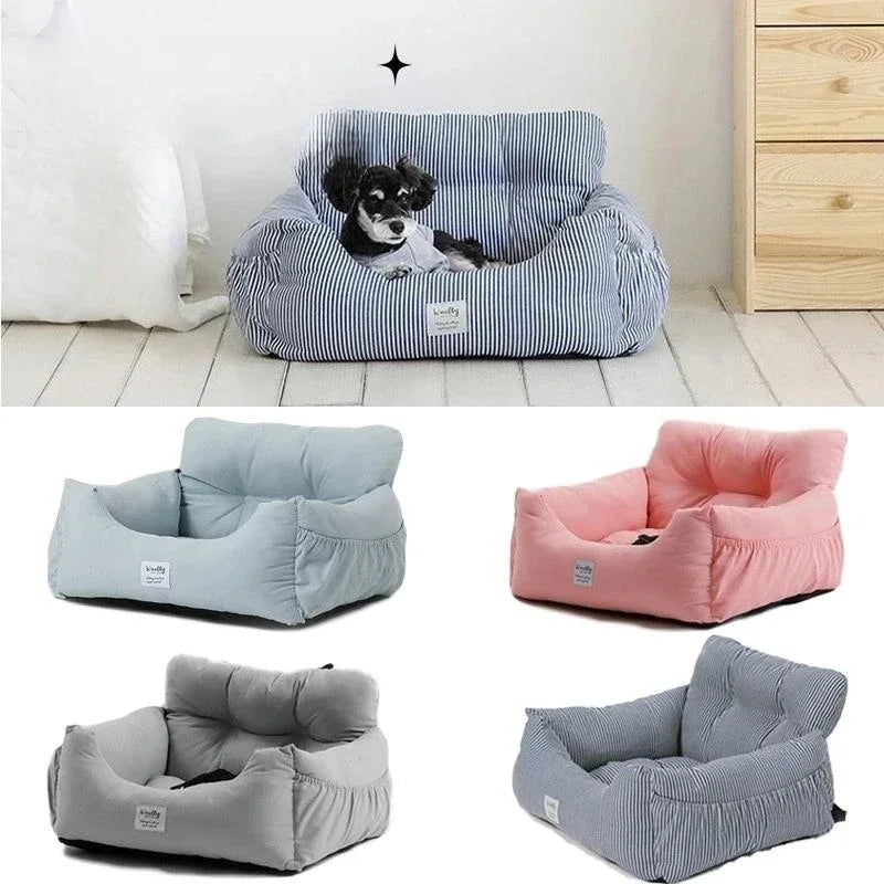 Portable Pet Car Seat – Non-Slip Booster Bed for Small Dogs & Cats, Safe Travel Carrier