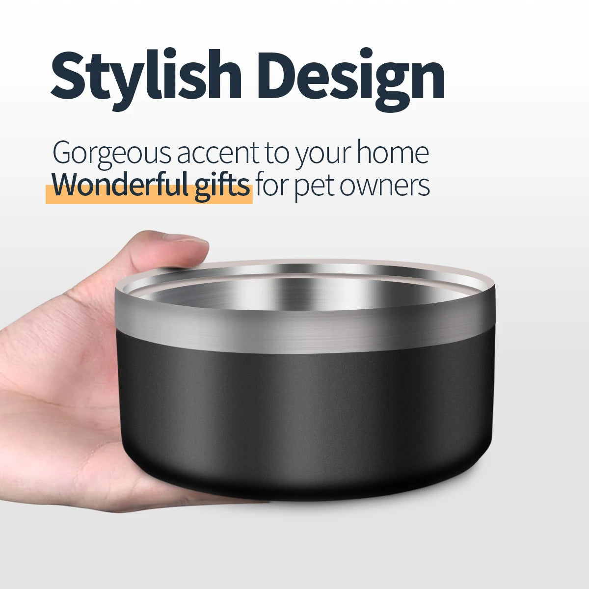 Stainless Steel Dog Bowl – Large Capacity with Non-Slip Bottom
