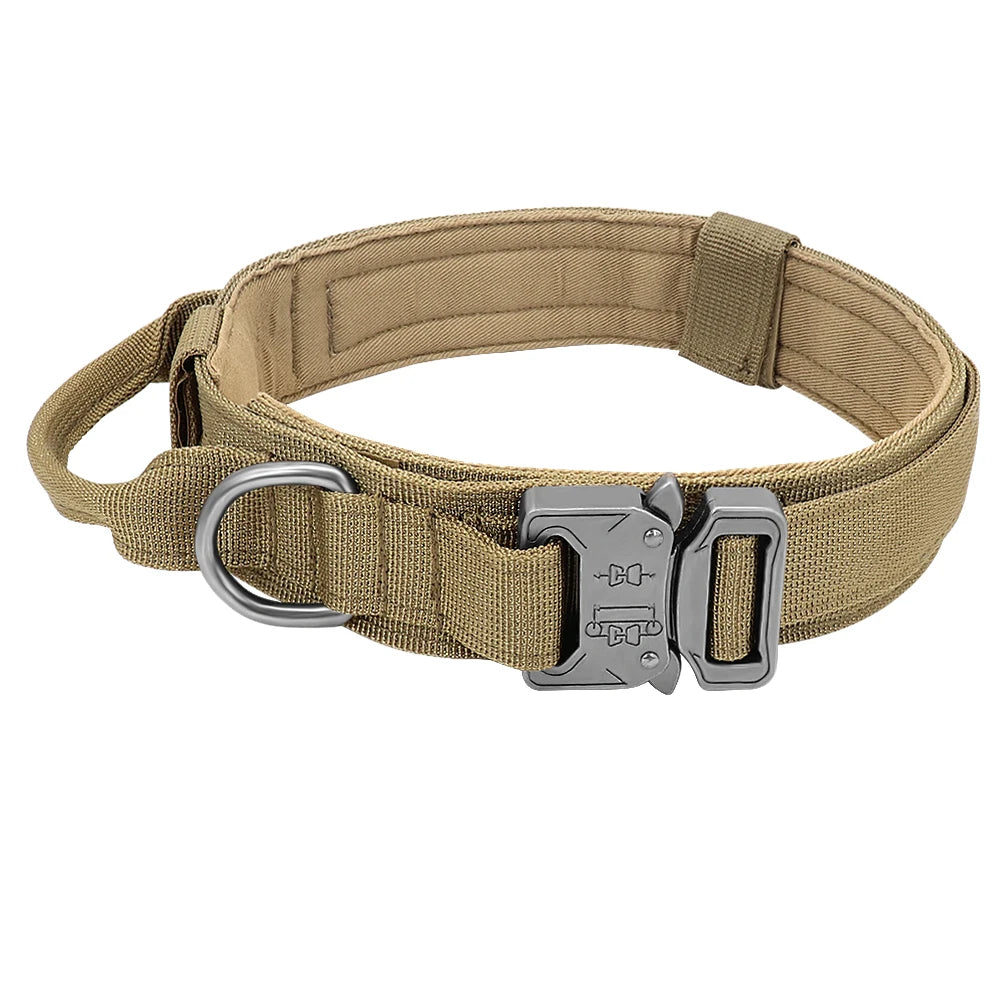 Military Tactical Dog Collar & Bungee Leash Set – Nylon Training Collar for Medium to Large Dogs