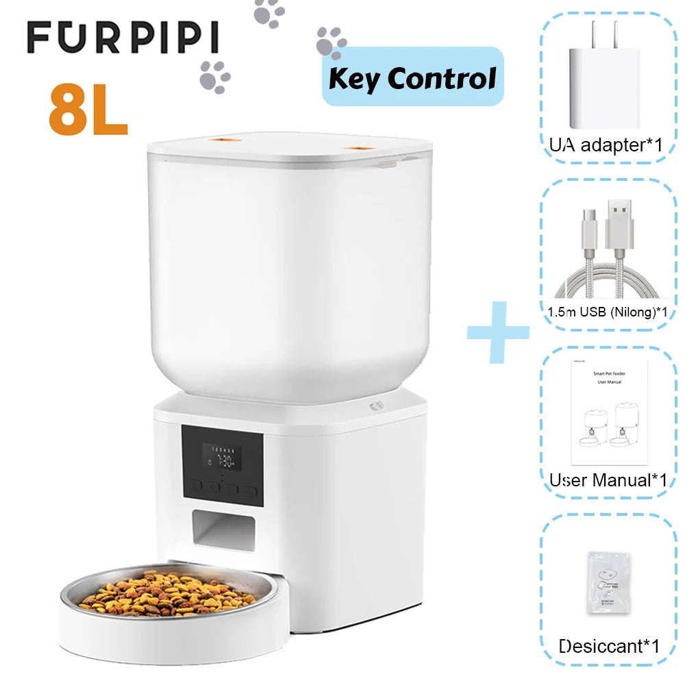 Automatic Dog & Cat Feeder 271oz | Smart Pet Food Dispenser with Key Control