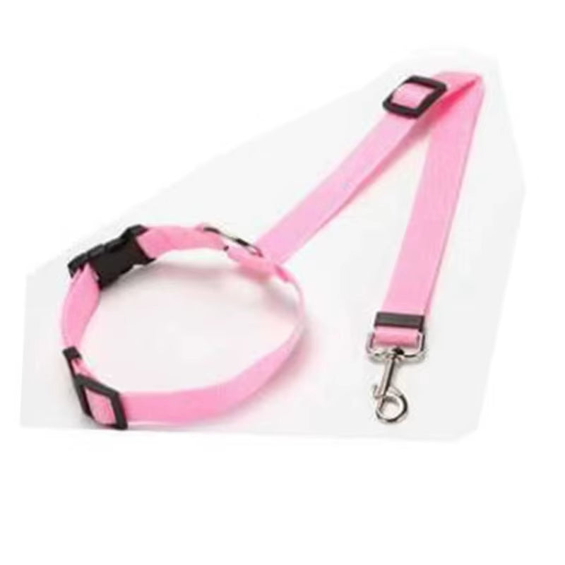 Adjustable Two-In-One Pet Car Seat Belt & Leash - Nylon Lead Harness for Dogs - Pet Safety Belt & Walking Collar