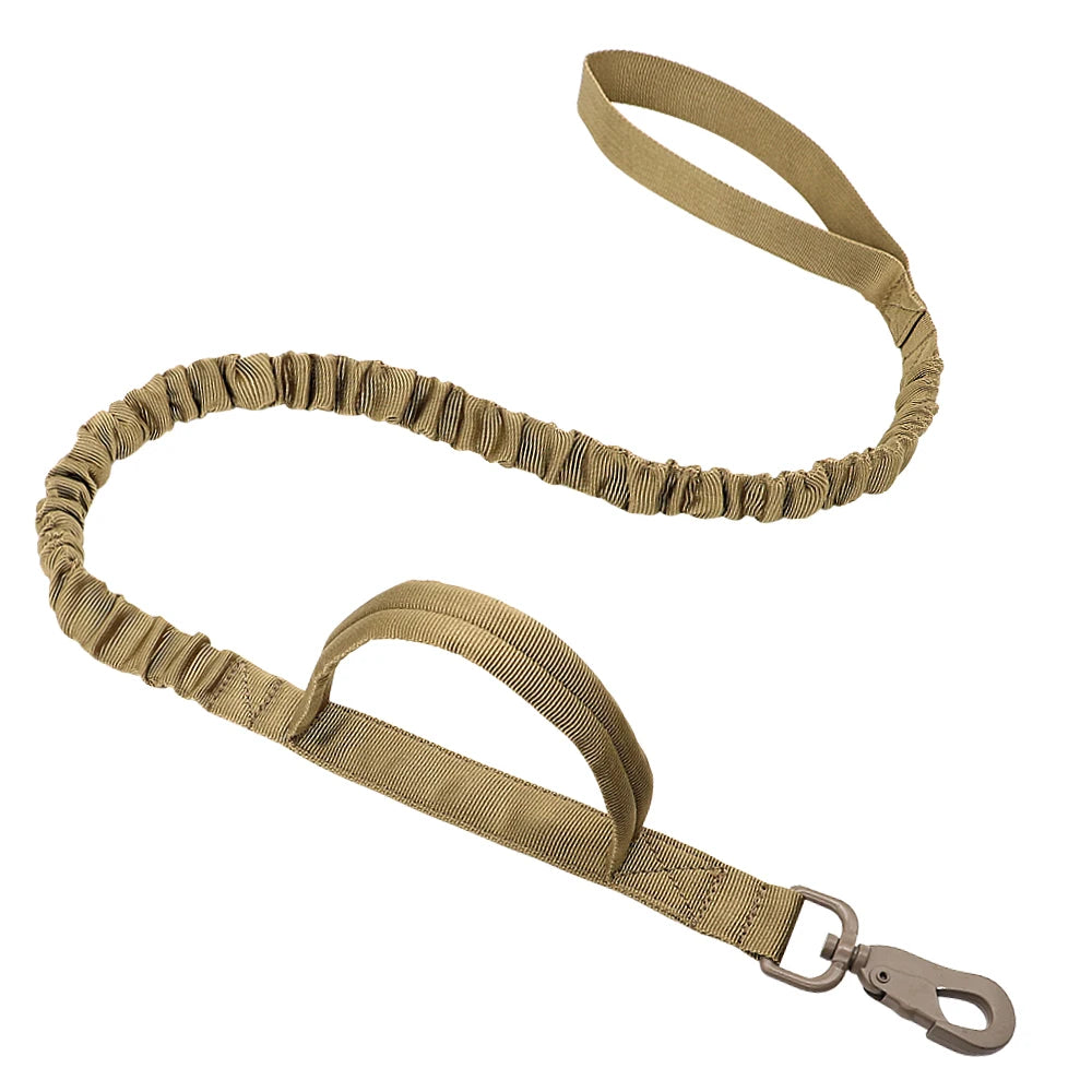 Military Tactical Dog Collar & Bungee Leash Set – Nylon Training Collar for Medium to Large Dogs
