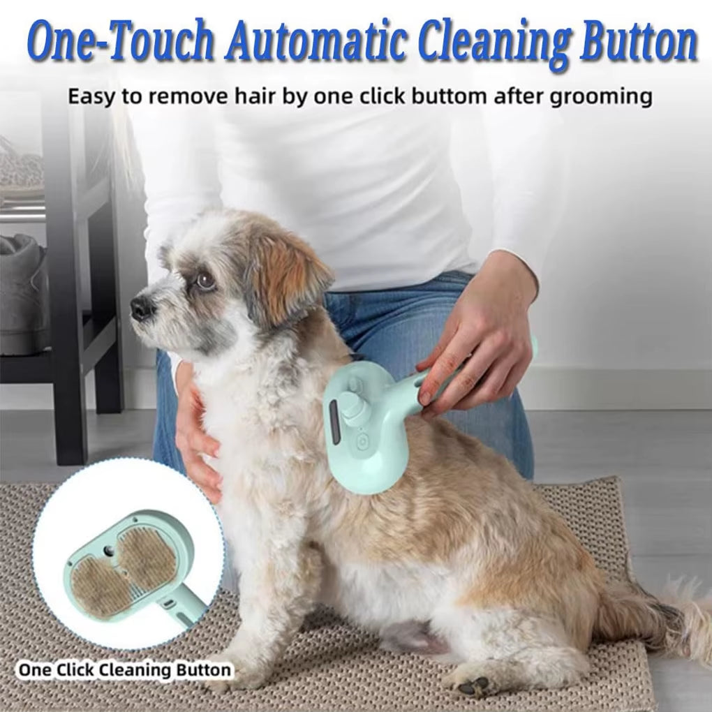 Steam Spray Dog Grooming Brush – Luxury Steam Brush for Dogs & Cats, Anti-Shedding