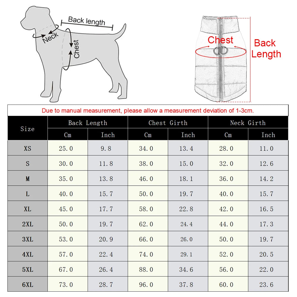 Waterproof Pet Jacket – Winter Warm Dog Clothes, Vest for Small to Large Dogs & Cats