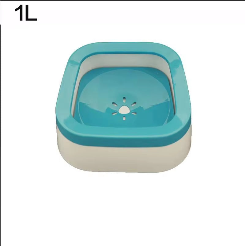 Pet Floating Water Bowl – 1.5L Anti-Spill Slow Drinking Feeder for Dogs & Cats