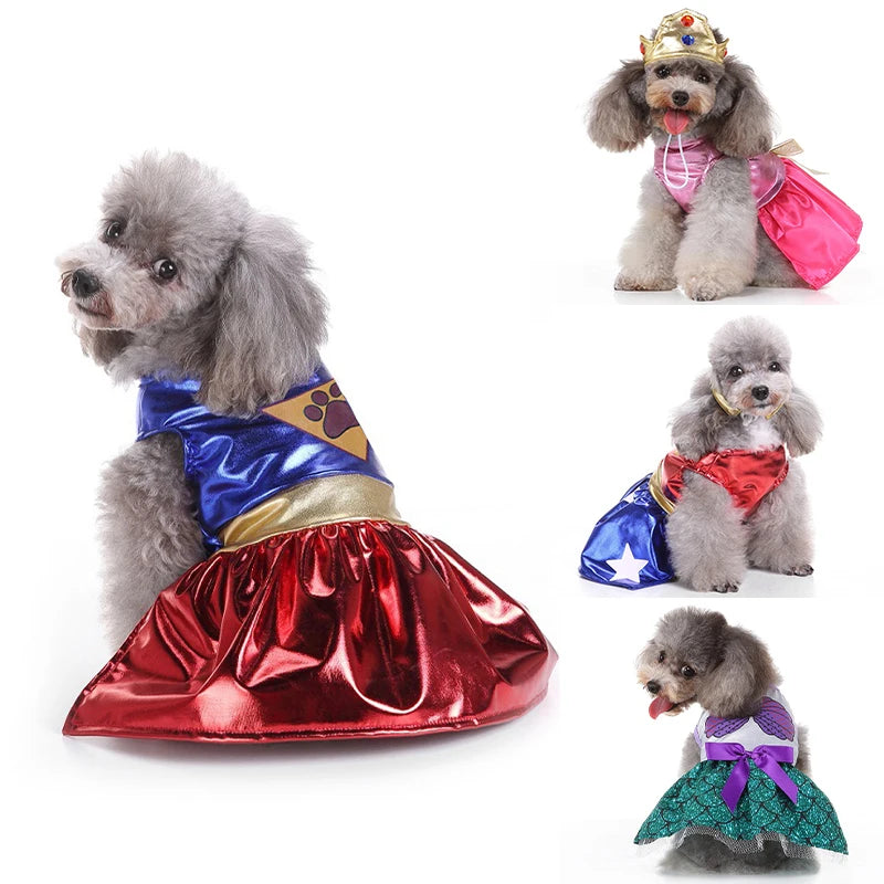 Pet Dog Halloween Dress – Super Claw Skirt Cosplay Costume for Small Dogs & Cats – Perfect for Parties