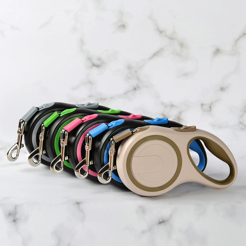 Outdoor Hiking Retractable Dog Leash 5M & 8M for Small & Large Dogs - Durable Puppy Lead Chain for Golden Retrievers, Pugs, and More