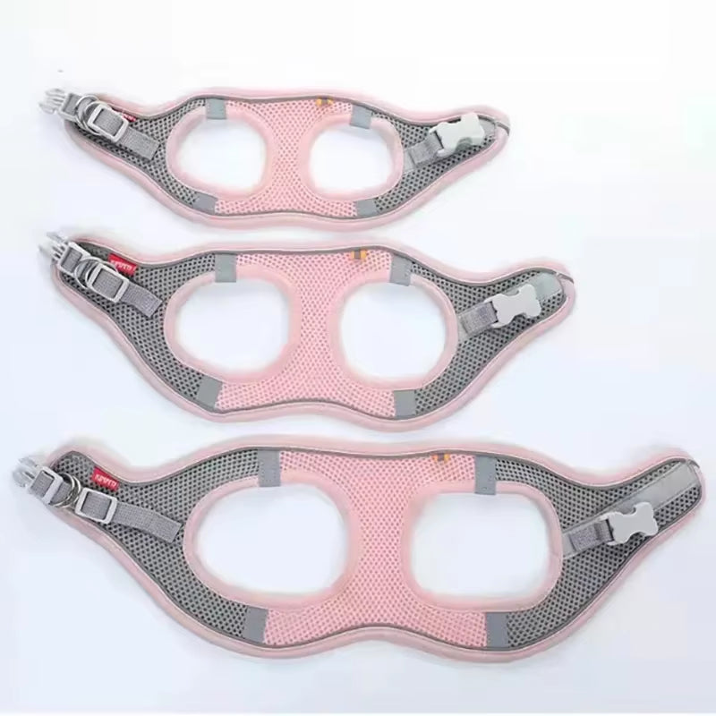 Reflective Mesh Cat & Dog Harness Vest with Leash Set – Adjustable, No-Pull, Breathable Pet Harness for Small & Medium Dogs