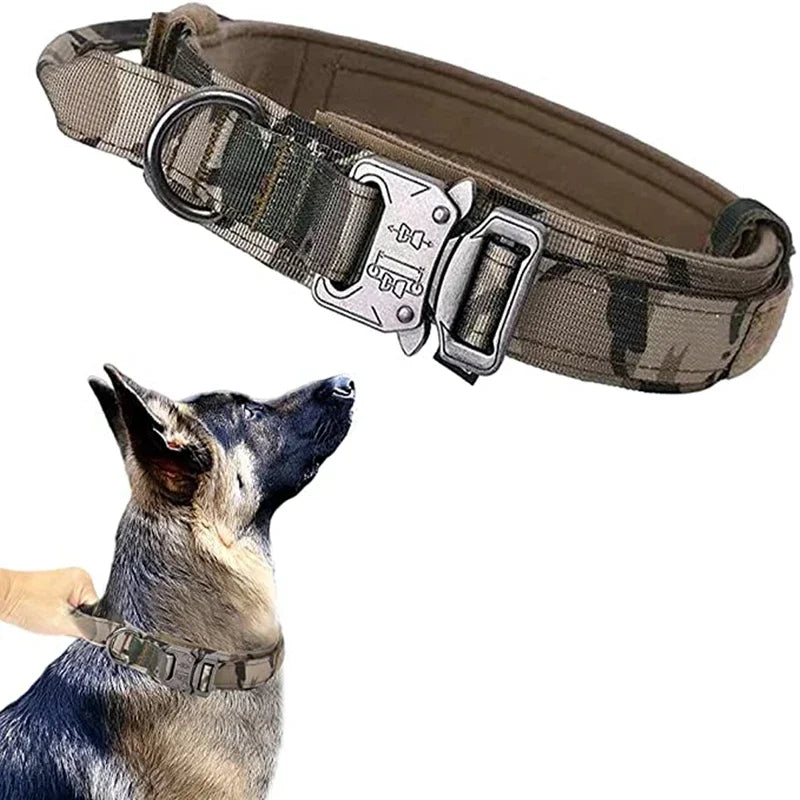 Tactical Dog Collar & Leash Set – Adjustable Military Collar for Medium/Large Dogs