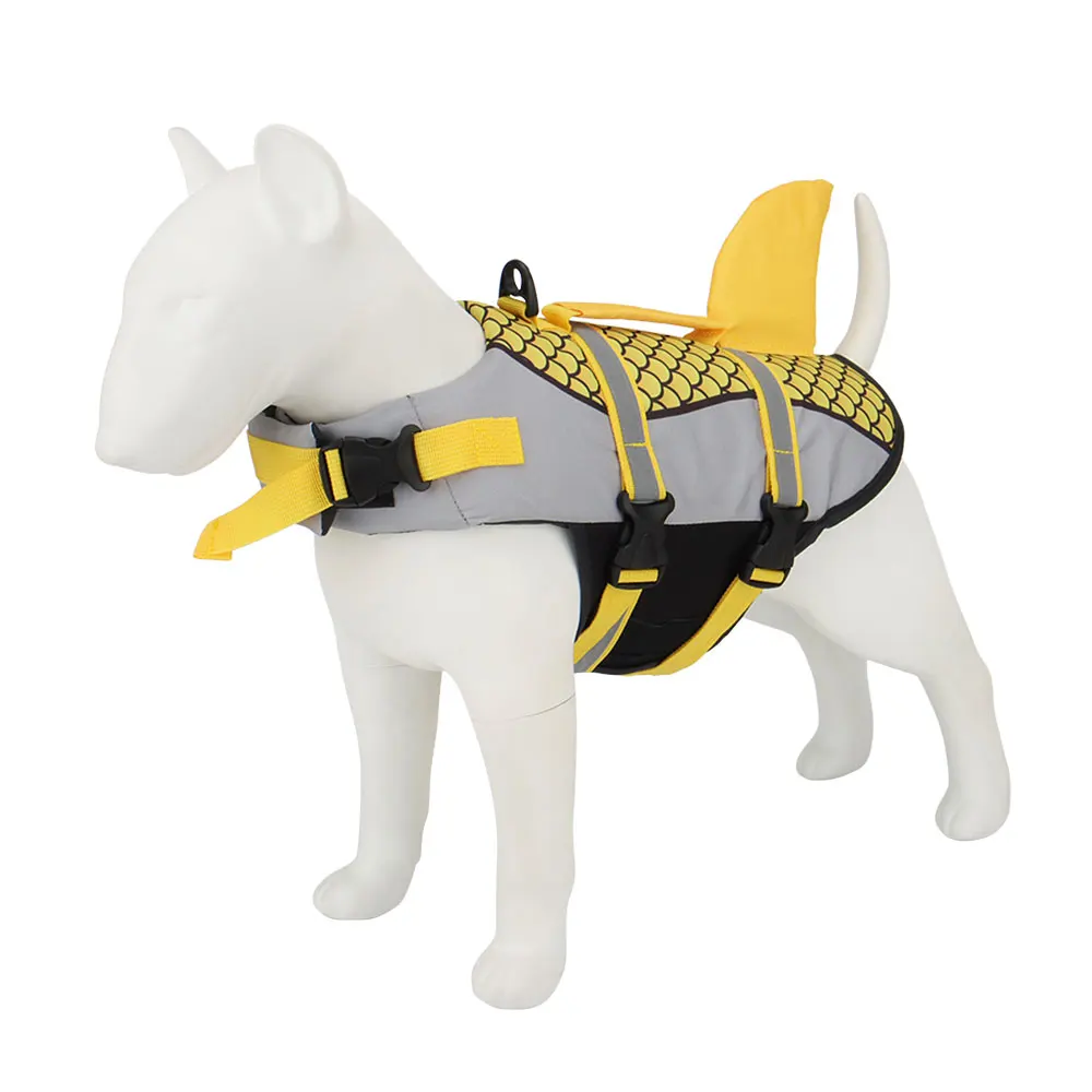 Scales Shark Swim Dog Clothes – Life Jacket Vest Harness for Pet Swimming | Adjustable, Comfortable, and Safe Swimwear for Dogs