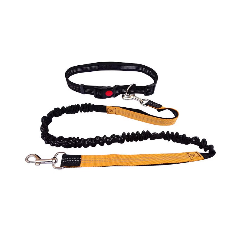 Hand-Free Dog Leash for Walking, Running, Jogging – Adjustable Waist Belt & Chest Strap – Traction Rope for Pet Walking