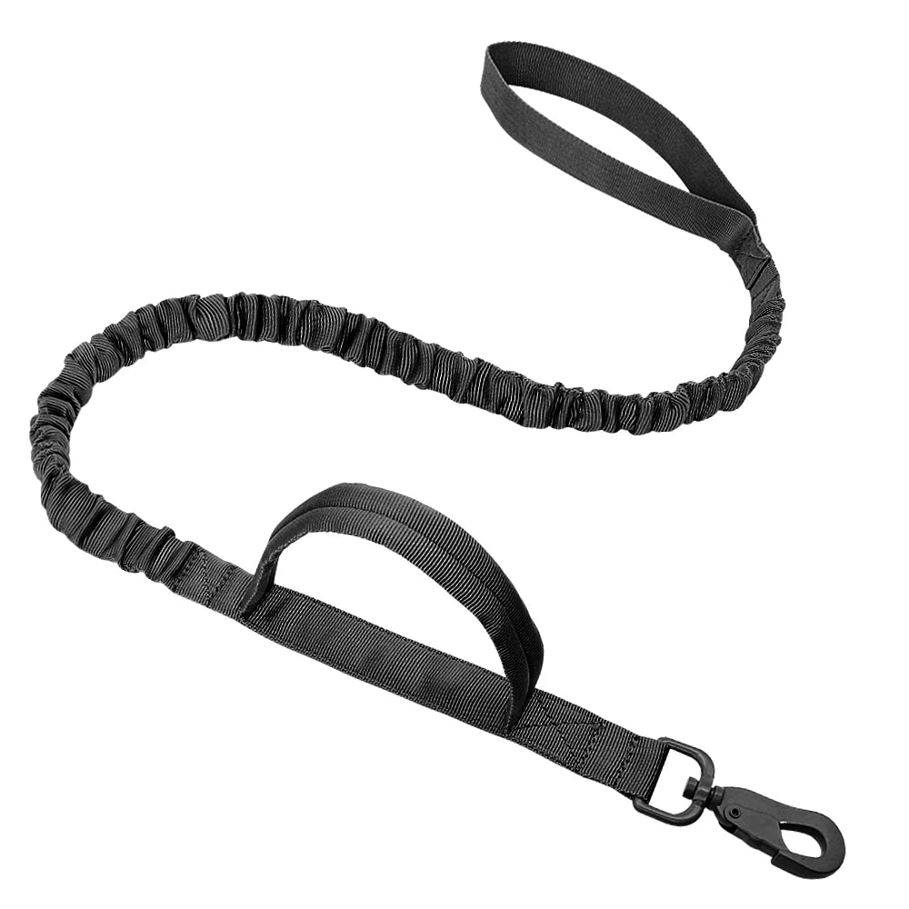 Military Tactical Dog Collar & Bungee Leash Set – Nylon Training Collar for Medium to Large Dogs