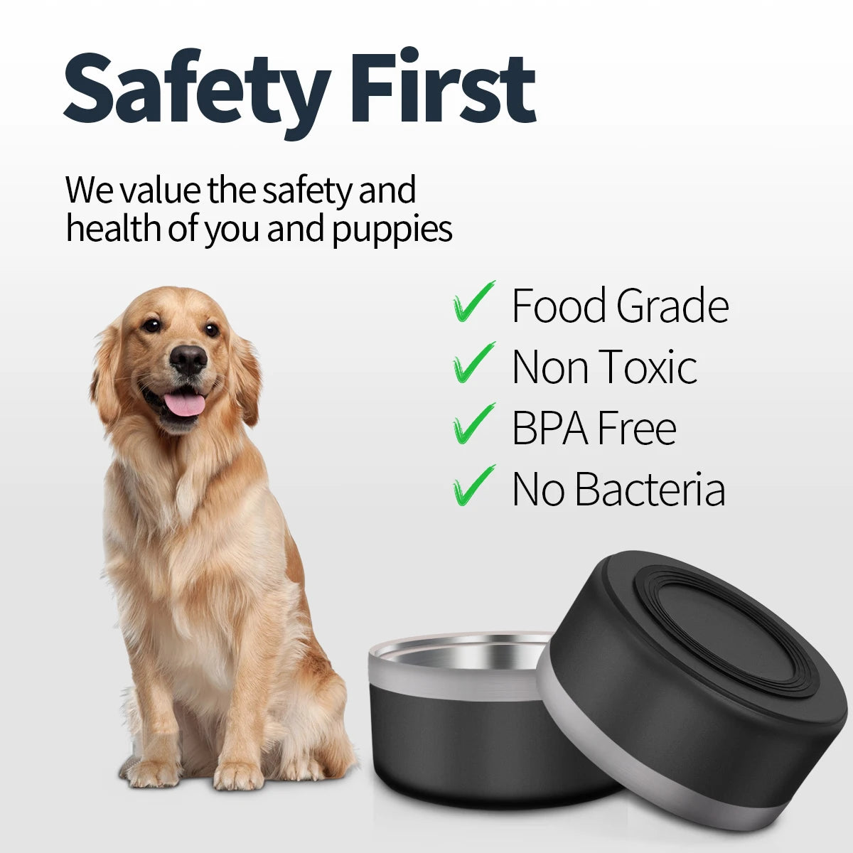Stainless Steel Dog Bowl – Large Capacity with Non-Slip Bottom