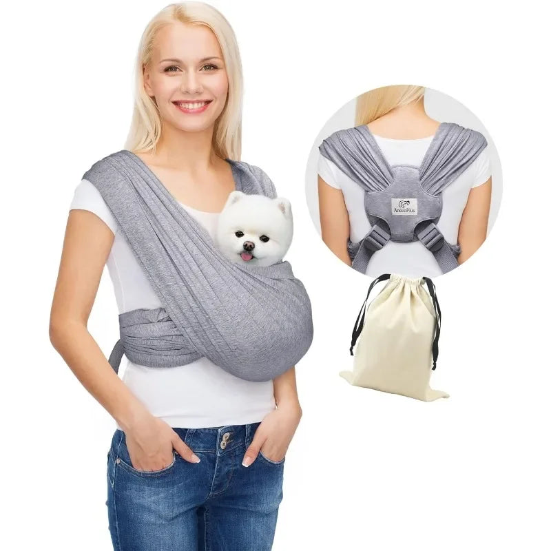 Dog Carrier for Small Dogs – Front Facing Sling Carrier for Hands-Free Travel | Adjustable Soft Cotton Pet Sling