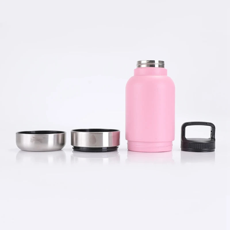 32 Oz Portable Stainless Steel Pet Feeder – 3-In-1 Travel Bowl & Insulated Water Bottle for Dogs