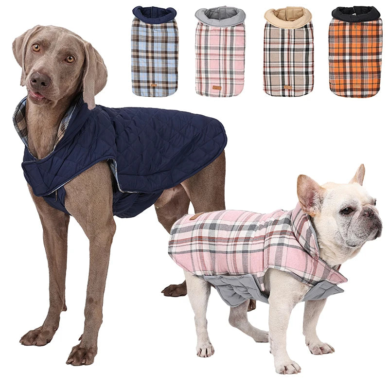 Reversible Waterproof Dog Winter Coat – Warm Pet Jacket for Small, Medium & Large Dogs | Waterproof, Fleece Lined