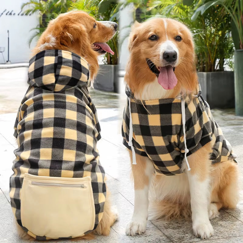Dog Winter Coat Pet Jacket – Plaid Reversible Vest for Cold Weather | Pet Apparel for Small, Medium & Large Dogs