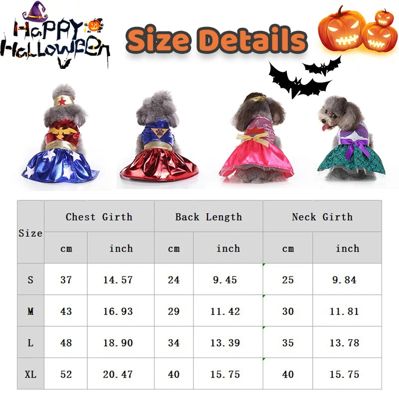 Pet Dog Halloween Dress – Super Claw Skirt Cosplay Costume for Small Dogs & Cats – Perfect for Parties