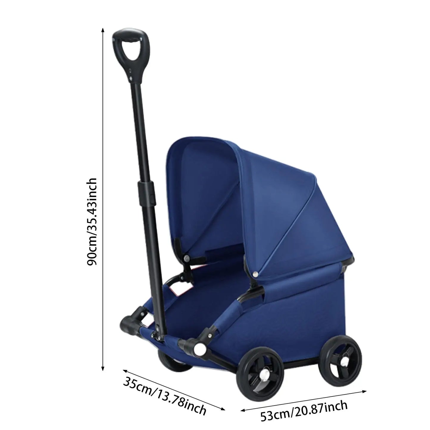Portable Pet Stroller – 4 Wheels, Sun Protection for Dogs & Cats