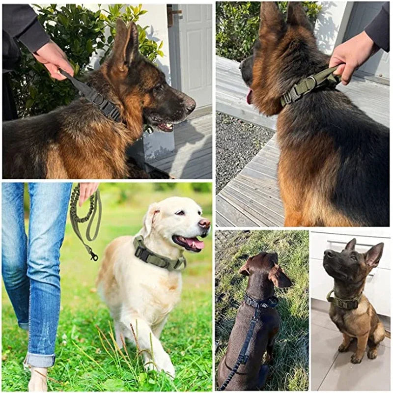 Tactical Dog Collar & Leash Set – Adjustable Military Collar for Medium to Large Dogs