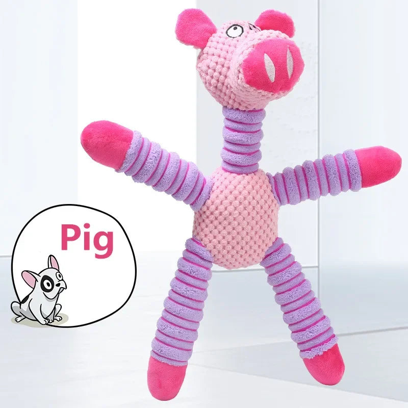 Indestructible Large Dog Squeaky Toy – Plush Animal-Shaped Chew Toy