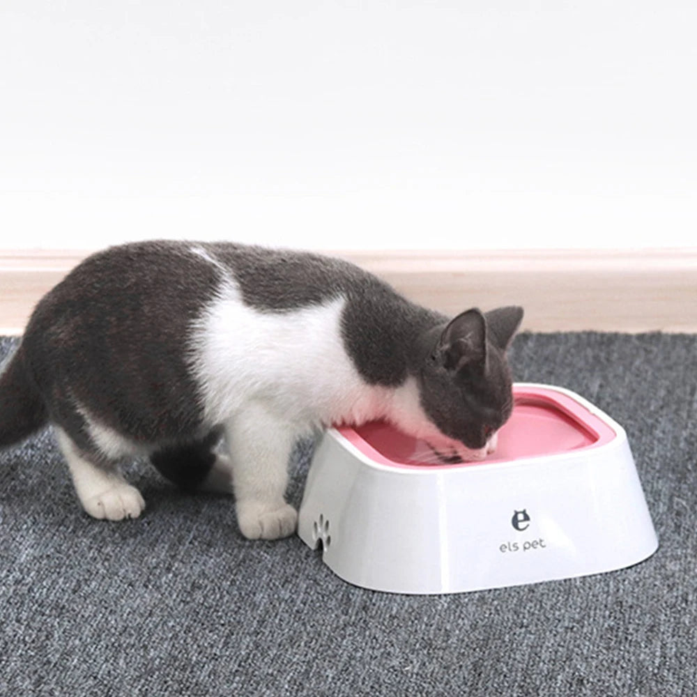 Pet Floating Water Bowl – 1.5L Anti-Spill Slow Drinking Feeder for Dogs & Cats