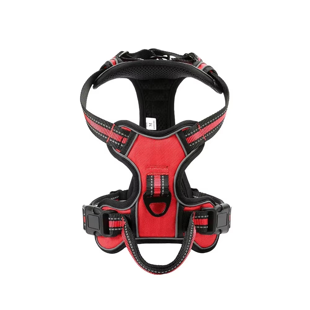 Adjustable Nylon Dog Harness Vest – Reflective, No-Pull Pet Harness for Small to Large Dogs